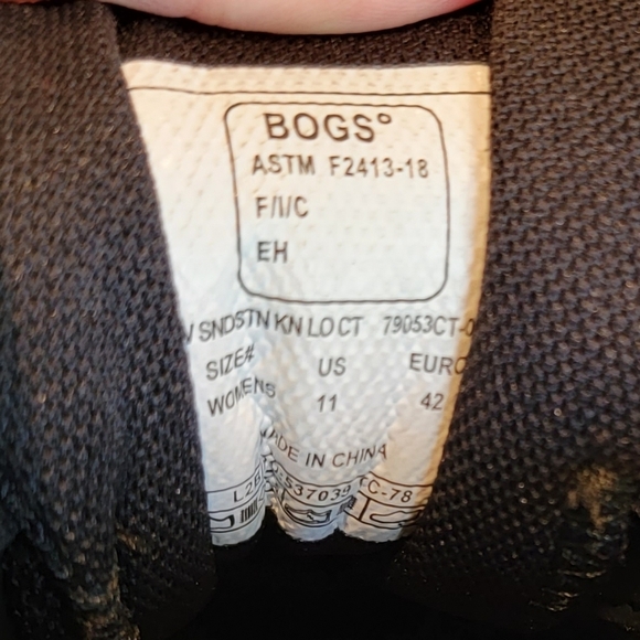 Bogs Sandstone Knit Low Composite Safety Toe Shoes Black Women's Size 11 - Picture 9 of 9